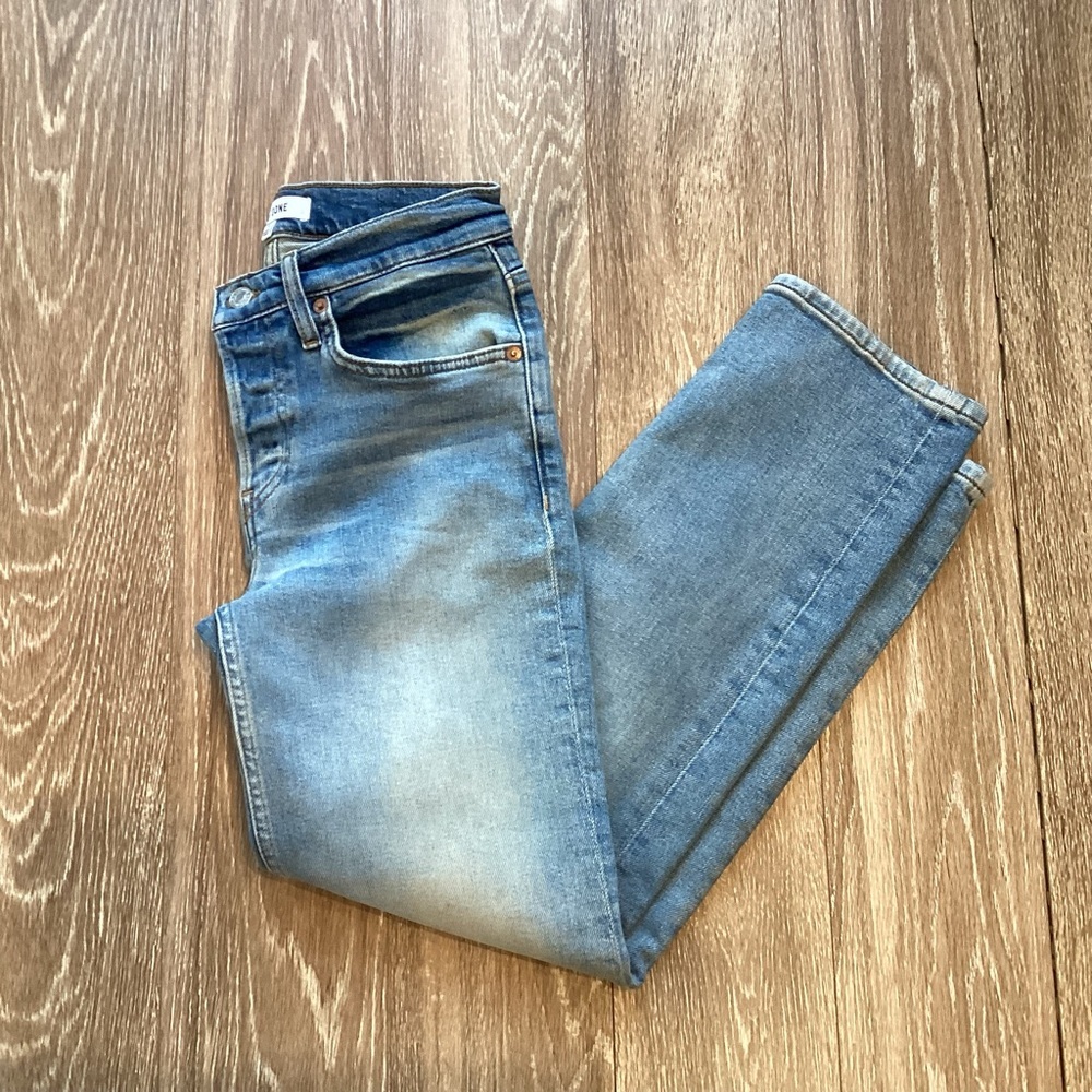 Re/Done Mid Rise Stovepipe Comfort Stretch Jeans - Picture 5 of 11